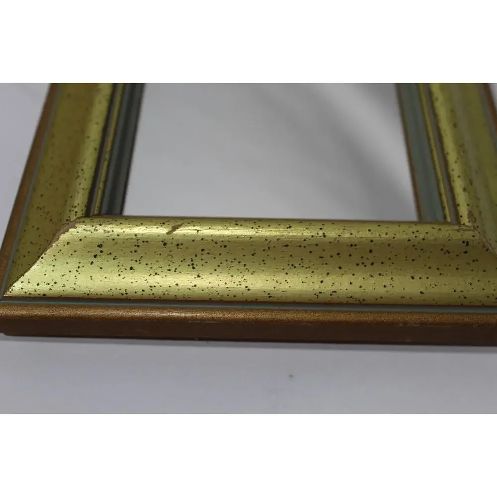Vtg HOMCO Gallery Wall Wood Gold Square Accent Mirrors Wall Mount - Set of 2